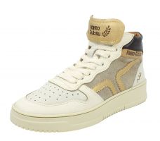 Kamo-Gutsu Damen Sneaker Campa 112 Bianco Oro Brown